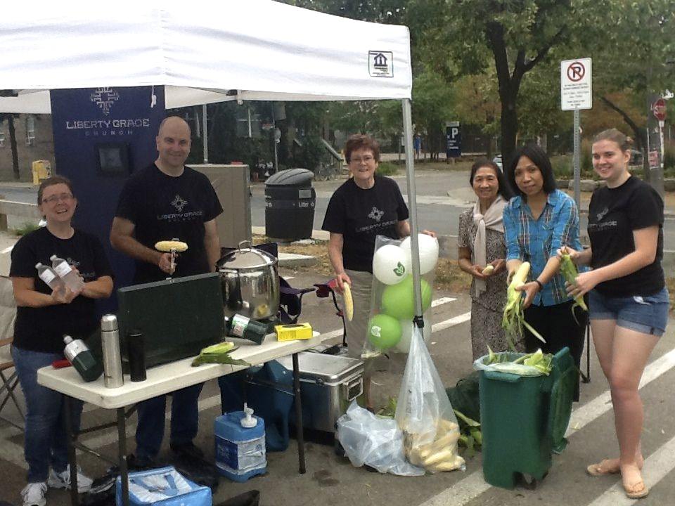 Cely and Fely, second and third from the right, at our first public event last Fall